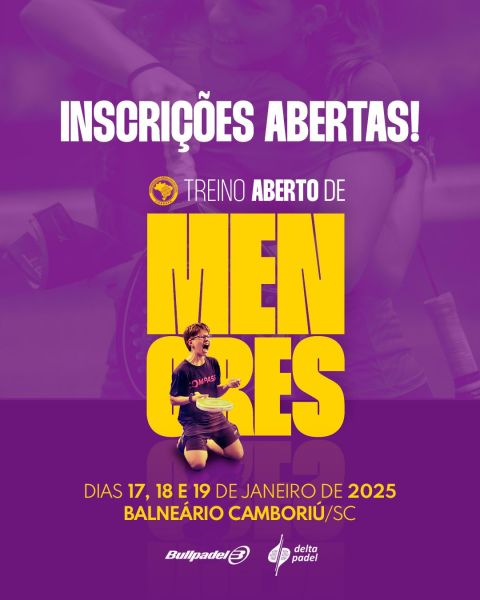 As inscrições para o Treino Aberto de Menores 2025 estão abertas